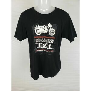 Men's Ducati Motorcycles Black 100% Cotton Graphic Desmo‎ 250 T-Shirt Size L